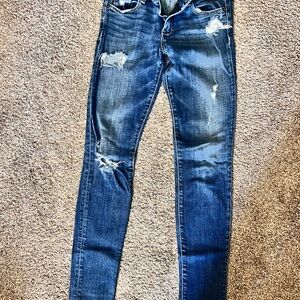 Abercrombie & Fitch Distressed Skinny Jeans - Blue